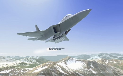 【原创】本人开发的Unity空战游戏模板 F22战机武器系统测试
