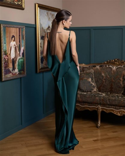 Satin Open-back Maxi Dress | Wedding Guest Dress, Backless Bridesmaids Dress, Formal Event, Gala, Prom, Holiday Party Dress, Evening Gown - Etsy Canada