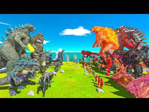 Godzilla 2014 & Kong vs Thermonuclear Godzilla & Mechagodzilla | Dark Team vs Red Team - ARBS