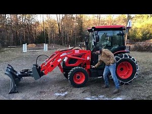 Kioti DK4210SE HST Cab Tractor w/ Worksaver 7.5ft Plow & Tire Chains