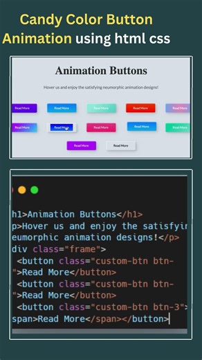 Candy Color Button Animation | Colorful Button UI using HTML & CSS