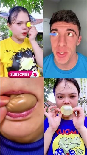 Can You Blow a Bubble This Big? 🎈 | Crazy Eyeball Lens Challenge 😂