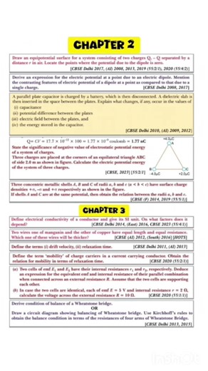 Most Repeated Questions class 12 Physics Electrostatics& Electric Current#physics #boardexam#class12