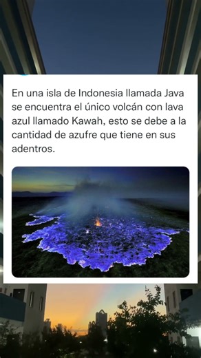 En una isla de Indonesia llamada Java se encuentra el único volcán con lava azul llamado Kaw#shorts