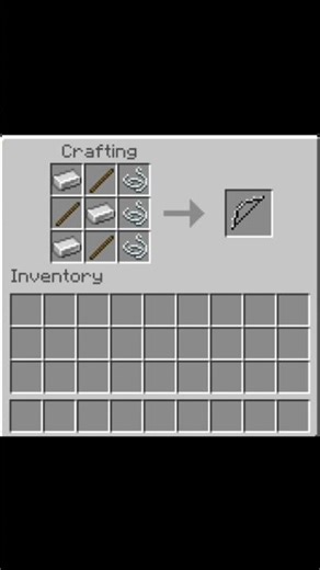 crafting iron bow moment #minecraft​ #shorts​ #youtube​ #youtubeshorts