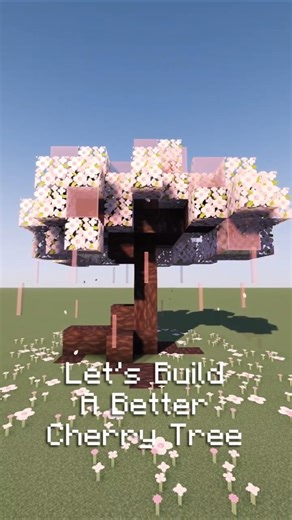 Let's Build A Better Cherry Tree In 20 Seconds ♡ #minecraft #building #tips #minecraftbuilding