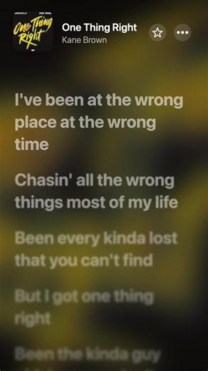 One Thing Right - Kane Brown @kanebrown #countrymusic #countrytiktok #lyrics #lyricvideo #kanebrown