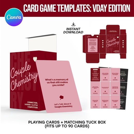 DIY Card Game Template: Printable Cards   Box (canva Editable, Digital Download) - Etsy Canada