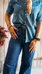 It’s Western Wednesday 𐚁 and no better way to start with some double denim with some retro flare. Shop the look ! #western#wednesday#buffalobillswestern | Buffalo Bills Western Store