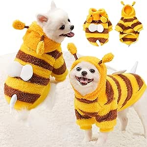 Dog Fleece Pajamas Warm Winter Dog Plush Clothes, Cute Frog Costume Soft Dog Jumpsuit Small Dog Hoodies Puppy Onesie Fluffy Dog Bodysuit, Pet Apparel Outfits Velvet Dog Coat Christmas Costumes