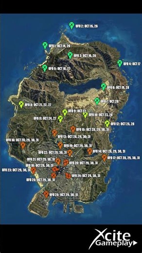 Every UFO Spawn Dates & Locations in GTA 5 Online 👽🛸#shorts