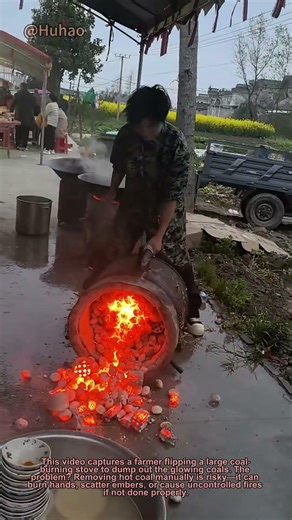 Viral Farm Hack! Farmer Flips Coal Stove Fast – Safe Ash Dump Trick