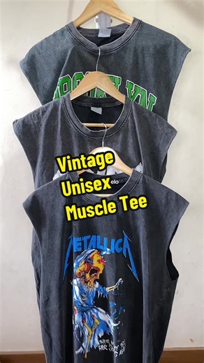 Vintage Unisex Muscle Tee | Oversized Acid Wash Sando