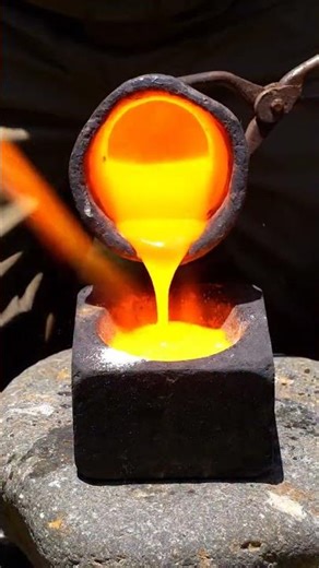 River Gold Nuggets Found and Melted Into Gold Bar