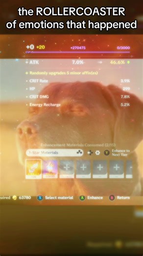 The way I was on the edge of my seat and got absolutely baited HOW DO WE LOW ROLL EVERY TIME IT COULD HAVE MAX ROLLED AND IT DIDNT EVEN REACH CLOSE TO 50 #genshinimpact #artifacts #genshinbuild #fyp #gacha