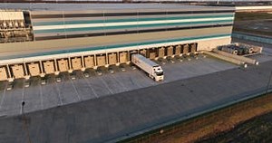 Almere, Flevoland, the Netherlands, January 7th, 2024: Lidl Distribution Center. Simon Loos Truck Parking at the Loading Stock Video - Video of merchandise, depot: 304785287