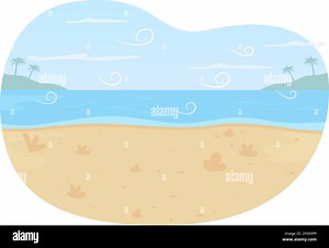 Ocean beach 2D vector web banner, poster Stock Vector Image & Art - Alamy