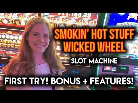 NEW! Smokin Hot Stuff Wicked Wheel! Slot Machine! Max Bet BONUS and Features!