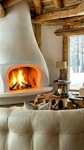 Cozy Fireplace Ambience Log Cabin Winter Vibes 🔥 #shorts