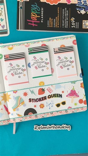 Sticker Day Plan with me - hidden journaling boxes #planwithme #happyplanner #plannertips