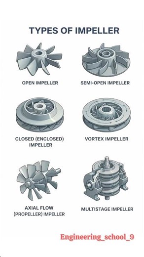 Types of Impeller Explained | Open, Semi-Open, Closed, Vortex & Multistage Pump Impellers