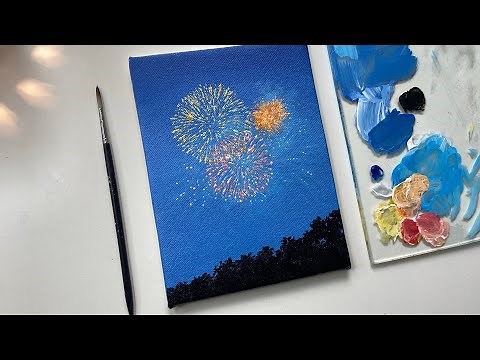 Fireworks acrylic painting / acrylic painting tutorial/ acrylic painting for beginners