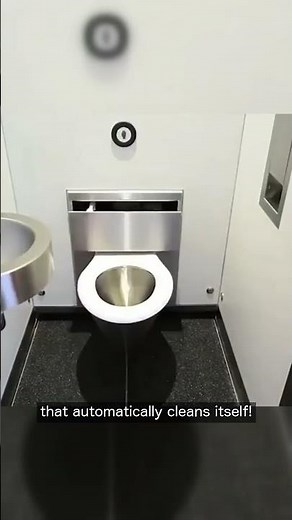 Public restroom cleans itself automatically!