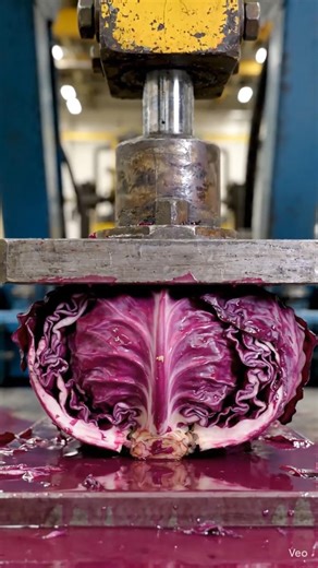 Hydraulic Press vs Cabbage 🥬 | Ultimate Crushing Experiment!#HydraulicPress #CabbageCrush#shorts
