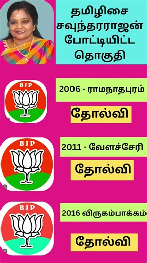 தமிழிசை சௌந்தரராஜன் போட்டியிட்ட தொகுதிகள்🔥 #2016# PJP🔥 # Shorts# trending# viral shots