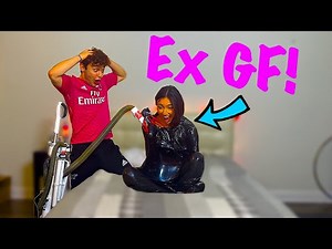 Extreme EX GIRLFRIEND VACUUM TRASHBAG CHALLENGE!!! *GONE WRONG*