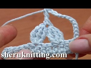 Two 3-Double Treble Crochet Clusters Together Treble Post Above