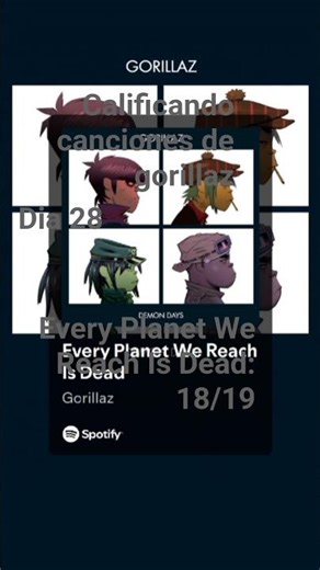 calificando canciones de gorillaz dia 28: Every Planet We Reach Is Dead #gorillaz #fypシ #spotify