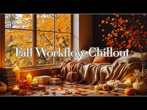 Cozy Autumn Reading Nook Ambience 🍂 | Candlelight, Books & Golden Leaves | Relaxing Fall Vibes [4K]