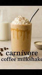 🥤 Carnivore Coffee Milkshake (Creamy & Energizing) Ingredients choose based on your strictness — all options listed 1 cup coffee — cold brewed or chilled espresso 1 cup heavy cream or 1 cup whole milk (if you allow dairy) (strict carnivore option: replace with 4 egg yolks ½ cup water) 2–4 egg yolks (adds natural thickness & emulsifies — safe if eggs are fresh) full Recipe in first comment 👇👇 | Carnivore Diet Life