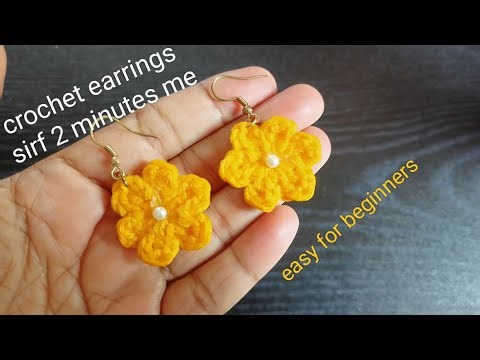 CROCHET EARRINGS TUTORIAL .CROCHET EARRINGS FOR BEGINNERS 