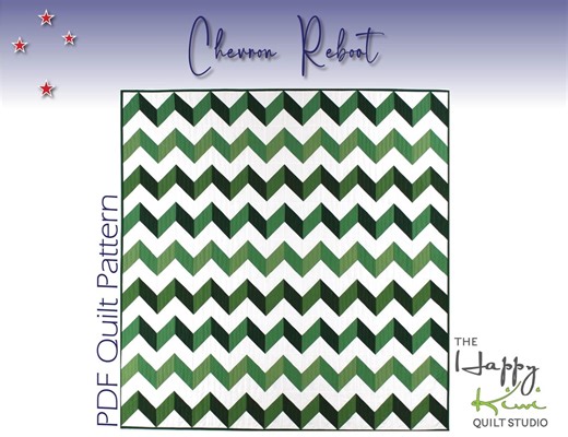 Chevron Reboot Quilt Pattern: Green & White Modern Design (PDF Instant Download) - Etsy