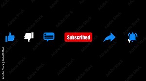 Like, dislike, comment, subscribe, share and press the bell icon animation for social media pages and channels