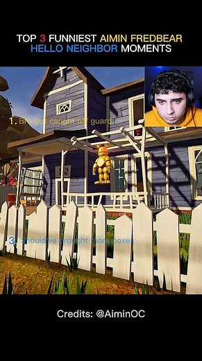 Top 3 Funniest Aimin Fredbear Hello Neighbor Moments