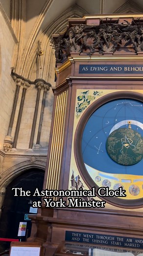 The Astronomical Clock at York Minster is a memorial to the airmen of the Royal Air Force and Commonwealth and is one of the cathedral’s most fascinating modern features, a blend of science, art, and remembrance. The clock was installed in 1955 as a memorial to those 180,000 airmen operating from bases in Yorkshire, County Durham and Northumberland who were killed in action during the Second World War 1939 to 1945. It’s not just a timepiece, it’s a moving tribute. The mechanism was designed to s