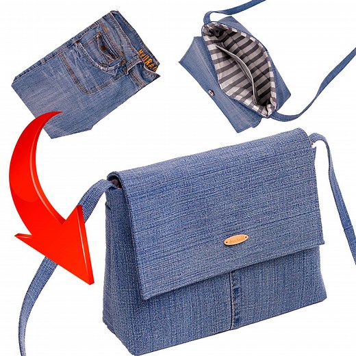 So nähen Sie ganz einfach eine handgemachte Tasche aus alten Jeans - eine ausführliche Anleitung! | Miarti - Kreative ideen