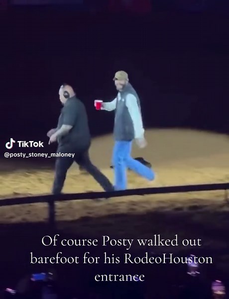 Post Malone's Barefoot Entrance at RodeoHouston