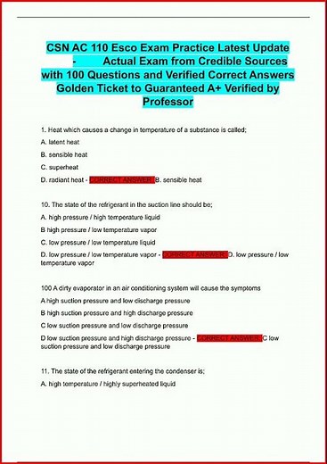 Csn Ac 110 Esco Exam Practice Latest Update Actual Exam From video