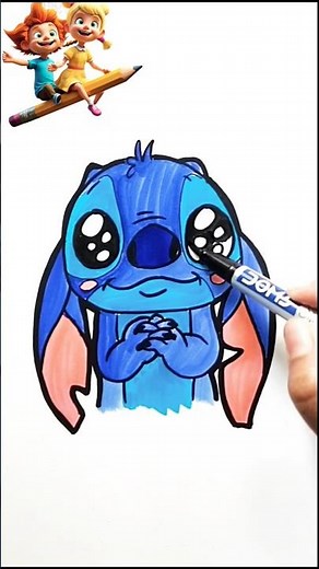 Let's go to Draw Baby Stitch Easily 🛸🔮🛰️🚀🛸 #art #satisfying