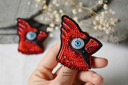 Christmas Northern Cardinal Ornament Pin, Red Bird Brooch, Red Cardinal - Etsy