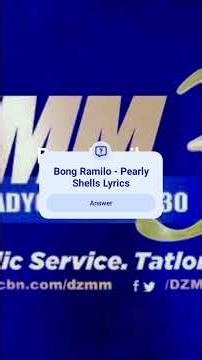 Bong Ramilo - Pearly Shells Lyrics