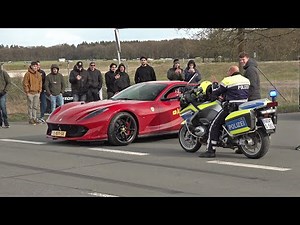 LOUD Ferrari 812 Superfast with Straight Pipes Novitec Exhaust! Revs, Accelerations, Downshifts!