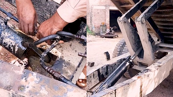 Revealing the Hydraulic Jack Ring Shaft Repair for Tractor Trolleys