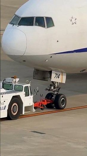 プッシュバック、翼を見守るウイングマン！ANA JA714A Boeing 777-281 大阪国際（伊丹）空港 #shorts
