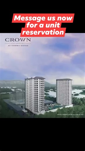 From the owner and developer of Dusit Thani hotels and resort in Davao comes Crown Residences. Experience a new level of living in Davao City. Units start at Php18K. The upcoming 20-storey condominium located a few steps away from Dusit Thani Residence Davao features studio, one-bedroom and two-bedroom units with private balconies offering a view of the Davao Gulf. Enjoy a new level of wellness with amenities that include a swimming pool with lap lane, pet park, jogging path, children's pool, an