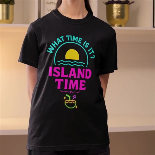Island Time Beach T-shirt, Tropical Beach Tee, Vacation Shirt, Summer Apparel, Fun Island Graphic Top, Tropical Drink Shirt, Beach Theme T - Etsy